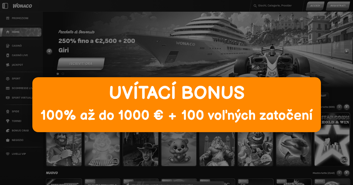 Wonaco Casino welcome bonus