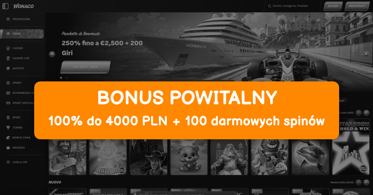 Wonaco Casino welcome bonus
